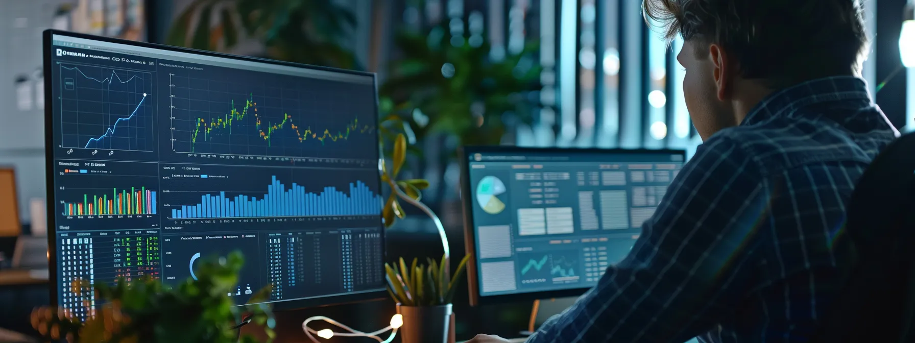a person analyzing graphs and charts on a computer screen to measure the impact of off-page seo efforts.
