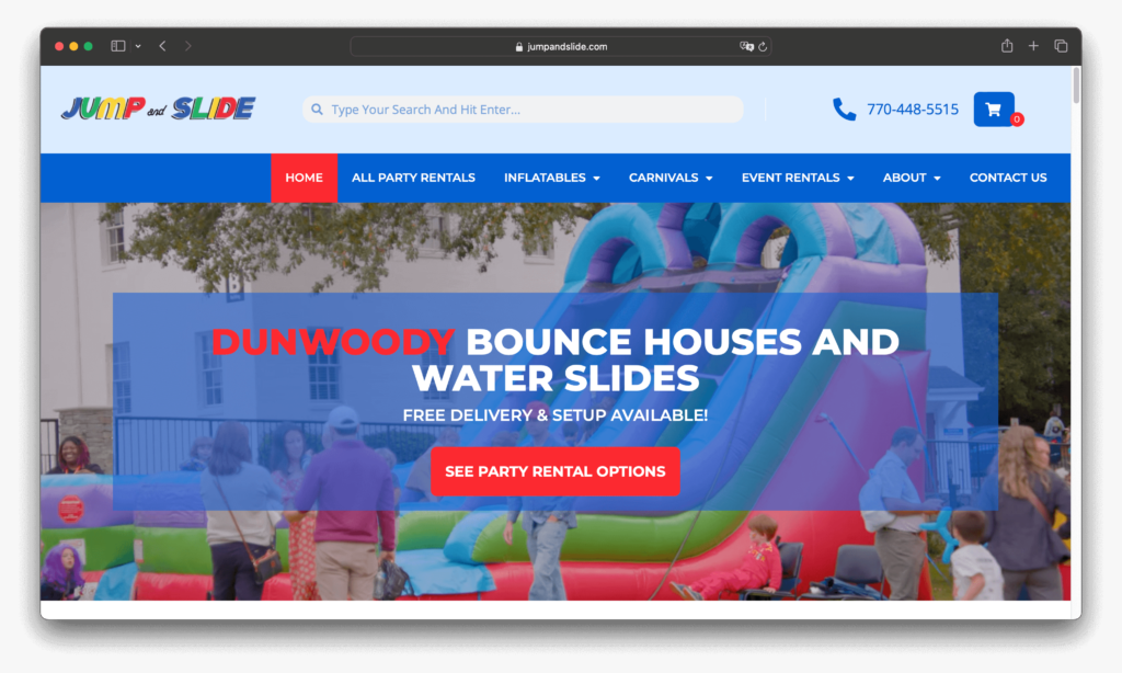 Jump and Slide - Web Design