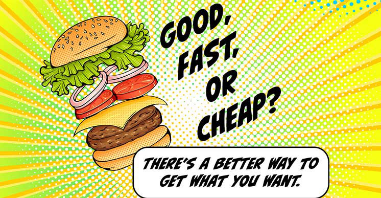 GFC blog cover image in comic book style of a burger.