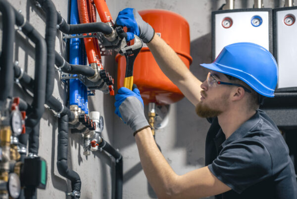 a plumber at work