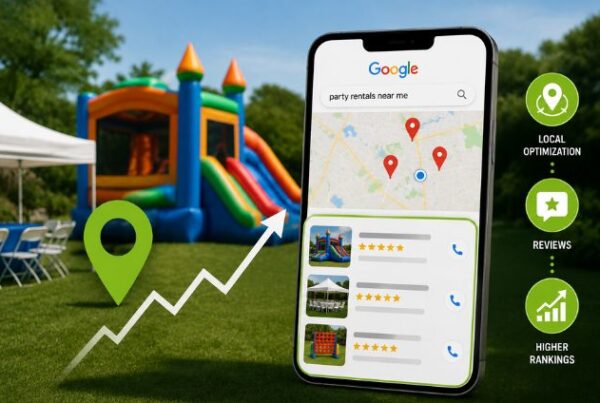 Party Rentals company rank in top results in Google Maps